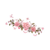 Pink Flowers Roses Wall Sticker Decals Decorative for Kids Bedroom Versatile