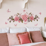 Pink Flowers Roses Wall Sticker Decals Decorative for Kids Bedroom Versatile