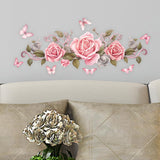 Pink Flowers Roses Wall Sticker Decals Decorative for Kids Bedroom Versatile