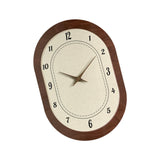 Elegant Wall Clock Creative Design Non Ticking for Bedroom Dining Room Hotel Oval