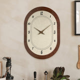 Elegant Wall Clock Creative Design Non Ticking for Bedroom Dining Room Hotel Oval