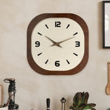 Elegant Wall Clock Creative Design Non Ticking for Bedroom Dining Room Hotel Square