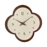 Elegant Wall Clock Creative Design Non Ticking for Bedroom Dining Room Hotel Flower Shape