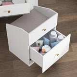 Small Desk with Mirror - Makeup Vanitys Set Make up Table with