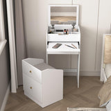 Small Desk with Mirror - Makeup Vanitys Set Make up Table with