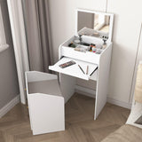 Small Desk with Mirror - Makeup Vanitys Set Make up Table with