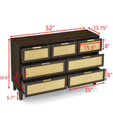 Bedroom 7 drawer dresser, dresser modern wooden chest of drawers with