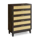 Bedroom 5 drawer dresser, dresser modern wooden chest of drawers with