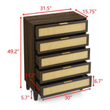 Bedroom 5 drawer dresser, dresser modern wooden chest of drawers with