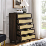 Bedroom 5 drawer dresser, dresser modern wooden chest of drawers with