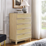 Bedroom 5 drawer dresser, dresser modern wooden chest of drawers with