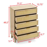 Bedroom 5 drawer dresser, dresser modern wooden chest of drawers with