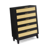 Bedroom 5 drawer dresser, dresser modern wooden chest of drawers with