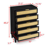 Bedroom 5 drawer dresser, dresser modern wooden chest of drawers with