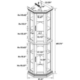 Corner Cabinet with Lights, Adjustable Glass Shelves,