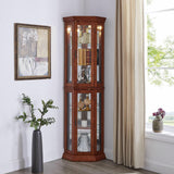 Corner Cabinet with Lights, Adjustable Glass Shelves,