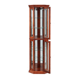 Corner Cabinet with Lights, Adjustable Glass Shelves,