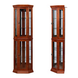 Corner Cabinet with Lights, Adjustable Glass Shelves,