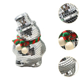 Christmas Snowman Disco Ball Decor Unique Snowman Statue for Bedroom Holiday