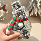 Christmas Snowman Disco Ball Decor Unique Snowman Statue for Bedroom Holiday