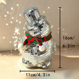 Christmas Snowman Disco Ball Decor Unique Snowman Statue for Bedroom Holiday