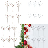 6Pcs Christmas Berry Picks Berry Stems Vase Fillers Artificial Holly Berries Pink