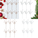 6Pcs Christmas Berry Picks Berry Stems Vase Fillers Artificial Holly Berries Pink