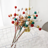 6Pcs Christmas Berry Picks Berry Stems Vase Fillers Artificial Holly Berries Pink