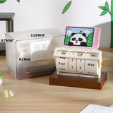 Rotary Perpetual Desk Calendar Gift Reusable School Bedroom Panda Decorative Pink