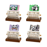 Rotary Perpetual Desk Calendar Gift Reusable School Bedroom Panda Decorative Pink