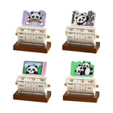 Rotary Perpetual Desk Calendar Gift Reusable School Bedroom Panda Decorative Pink