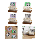 Rotary Perpetual Desk Calendar Gift Reusable School Bedroom Panda Decorative Pink