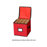 Christmas Tree Ball Container Bin Two Zipper Christmas Ornament Storage Box red