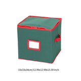 Christmas Tree Ball Container Bin Two Zipper Christmas Ornament Storage Box green