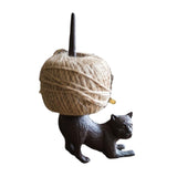 Metal Cat Statue Twine String Ball Dispenser for Home Arts Craft 8.5x4.7inch