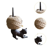 Metal Cat Statue Twine String Ball Dispenser for Home Arts Craft 8.5x4.7inch