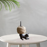 Metal Cat Statue Twine String Ball Dispenser for Home Arts Craft 8.5x4.7inch