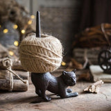 Metal Cat Statue Twine String Ball Dispenser for Home Arts Craft 8.5x4.7inch