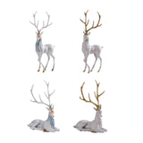 Elk Figurine Resin Collectible Desktop Ornament for Shelf Living Room Office Gray Standing