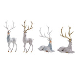 Elk Figurine Resin Collectible Desktop Ornament for Shelf Living Room Office Gray Standing