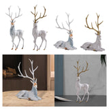 Elk Figurine Resin Collectible Desktop Ornament for Shelf Living Room Office Gray Standing