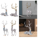 Elk Figurine Resin Collectible Desktop Ornament for Shelf Living Room Office Gray Standing