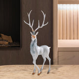 Elk Figurine Resin Collectible Desktop Ornament for Shelf Living Room Office Gray Standing