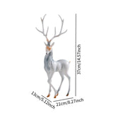 Elk Figurine Resin Collectible Desktop Ornament for Shelf Living Room Office Gray Standing