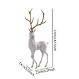 Elk Figurine Resin Collectible Desktop Ornament for Shelf Living Room Office White Standing