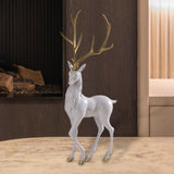 Elk Figurine Resin Collectible Desktop Ornament for Shelf Living Room Office White Standing