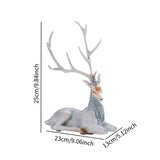 Elk Figurine Resin Collectible Desktop Ornament for Shelf Living Room Office Gray Sitting