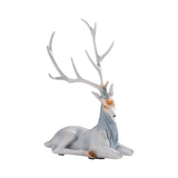 Elk Figurine Resin Collectible Desktop Ornament for Shelf Living Room Office Gray Sitting