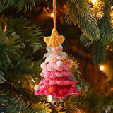 Xmas Small Pendant Mini Xmas Hanging Pendant for Outdoor Festive Decorating Rose red