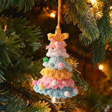 Xmas Small Pendant Mini Xmas Hanging Pendant for Outdoor Festive Decorating Yellow blue